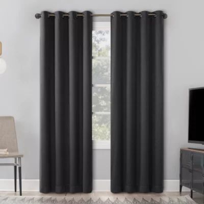 Sun Zero Orleans Grommet Top Energy Saving 100% Blackout Single Curtain Panel