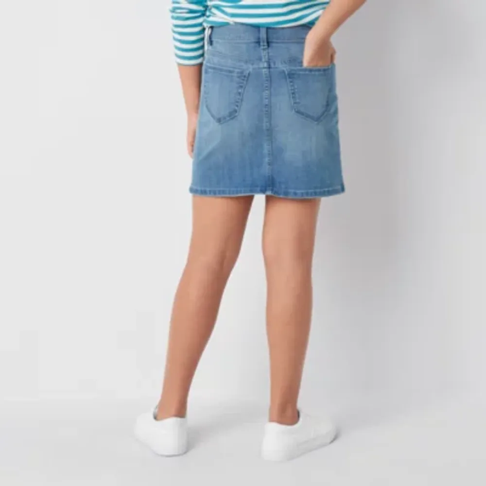 Thereabouts Little & Big Kid Girls Adjustable Waist Midi Denim Skirt