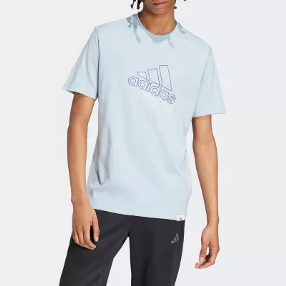 adidas Mens Crew Neck Short Sleeve Regular Fit Graphic T-Shirt