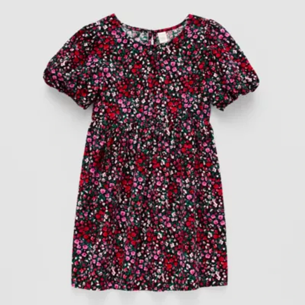 Thereabouts Little & Big Kid Girls Short Sleeve Puffed Sleeve A-Line Dress