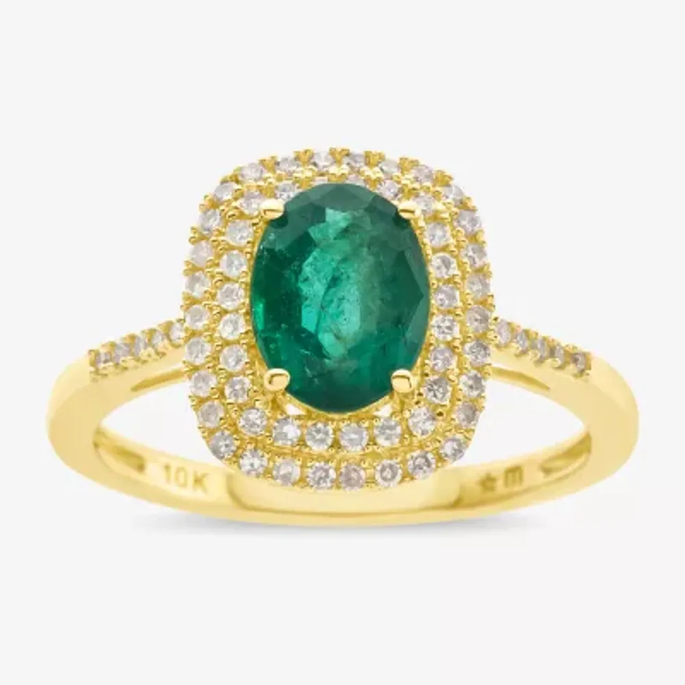 Womens Gemstone & 1/3 CT. T.W. Diamond 10K Gold Cocktail Ring