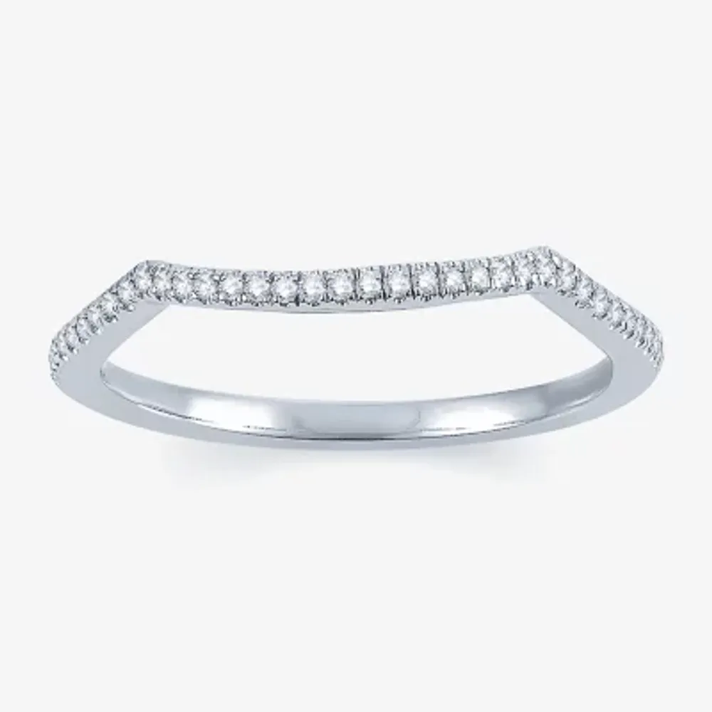 Signature By Modern Bride Womens 1/10 CT. T.W. Natural White Diamond 14K Gold Wedding Band