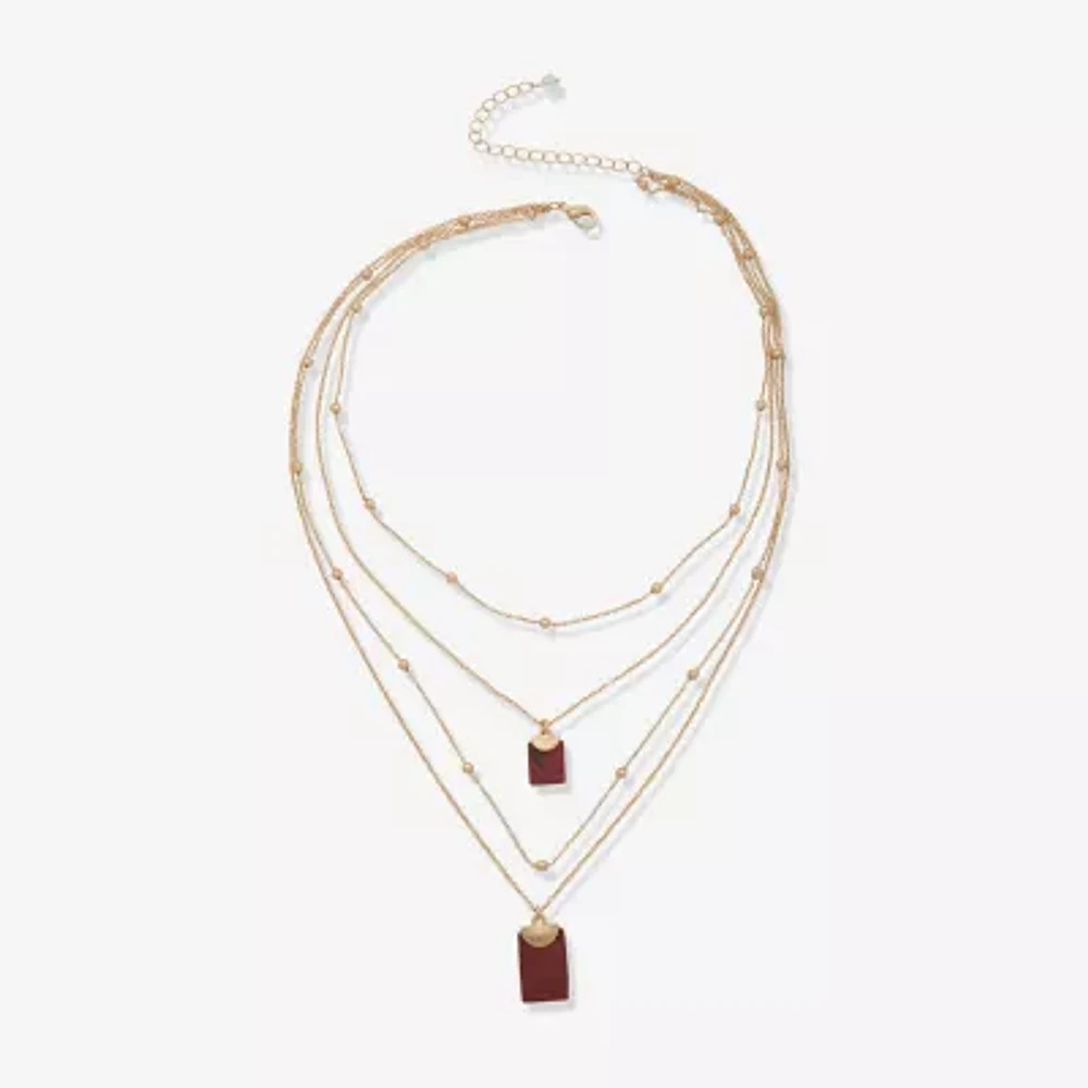 a.n.a Gold Tone Womens 18 Inch Strand Necklace