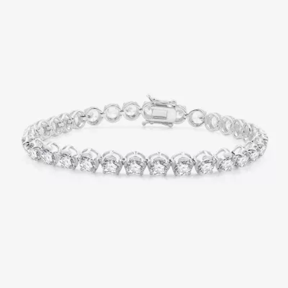 (G / Si1-Si2) Womens 12 Ct.T.W. Lab Grown White Diamond 14K Gold 7.25 Inch Tennis Bracelet