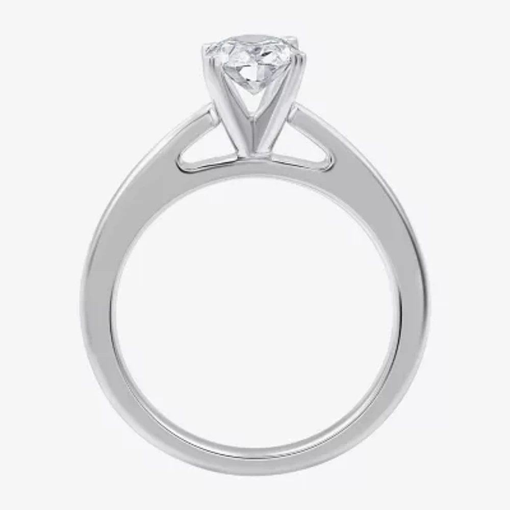 I Said Yes (G / Si1-Si2) Womens 1 1/4 CT. T.W. Lab Grown White Diamond Sterling Silver Oval Side Stone Solitaire Bridal Set