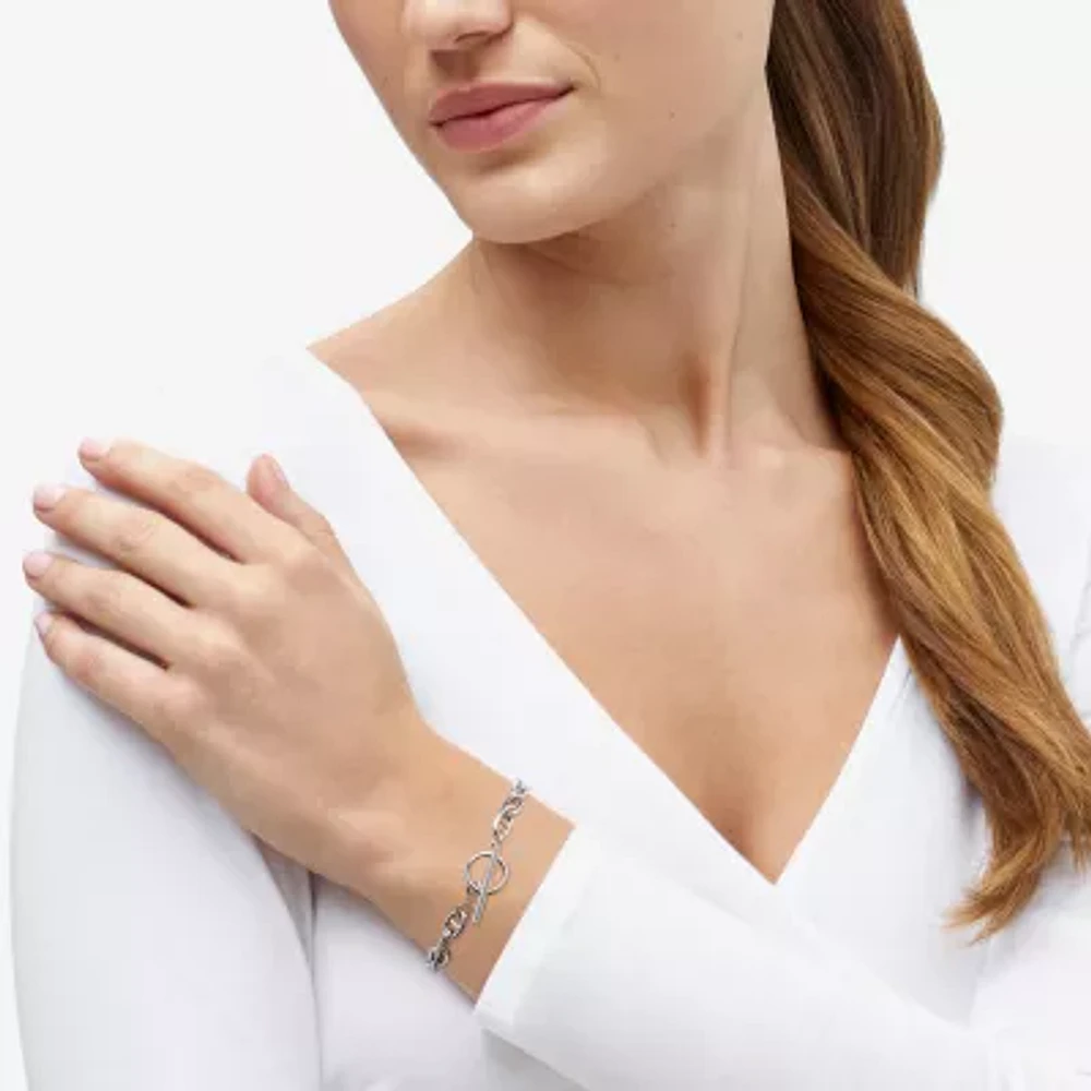 Made in Italy Womens Sterling Silver 7.5 Inch Link Bracelet