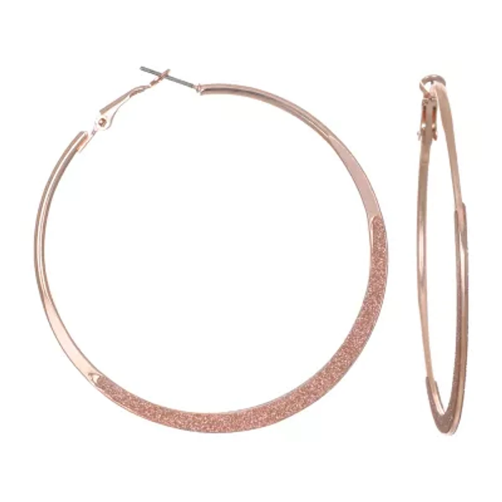 Bijoux Bar Delicates Womens 65mm Round Hoop Earrings