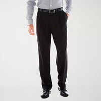 Haggar E-CLO Stria Mens Straight Classic Fit Pleated Pant