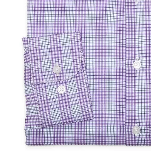jcpenney purple dress shirt Vintage 2000s Mens JCPenney Purple Plaid Button Down Shirt. Size Large