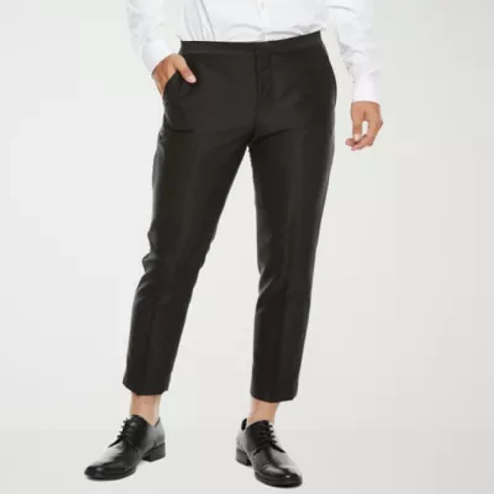 J. Ferrar Velvet Crop Ankle Mens Slim Fit Tuxedo Pant