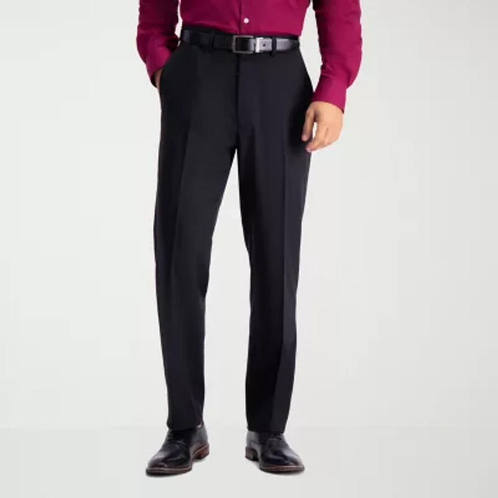 Haggar Travel Performance Tailored Heather Twill Mens Stretch Fabric Regular Fit Flat Front Suit Pant