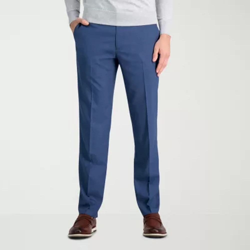 Haggar JMH Mens Comfort Waistband Straight Fit Flat Front Pant
