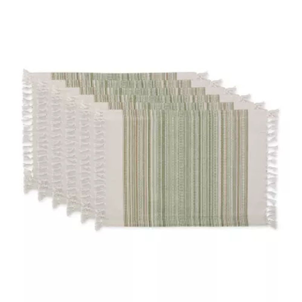 Design Imports Striped Fringed 6-pc. Placemat