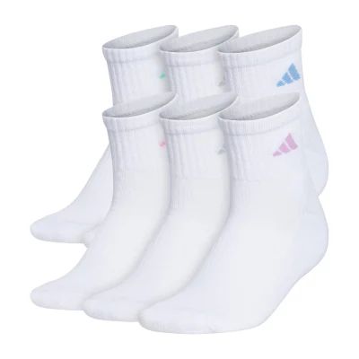 adidas Cushioned Womens 6 Pair Quarter Ankle Socks