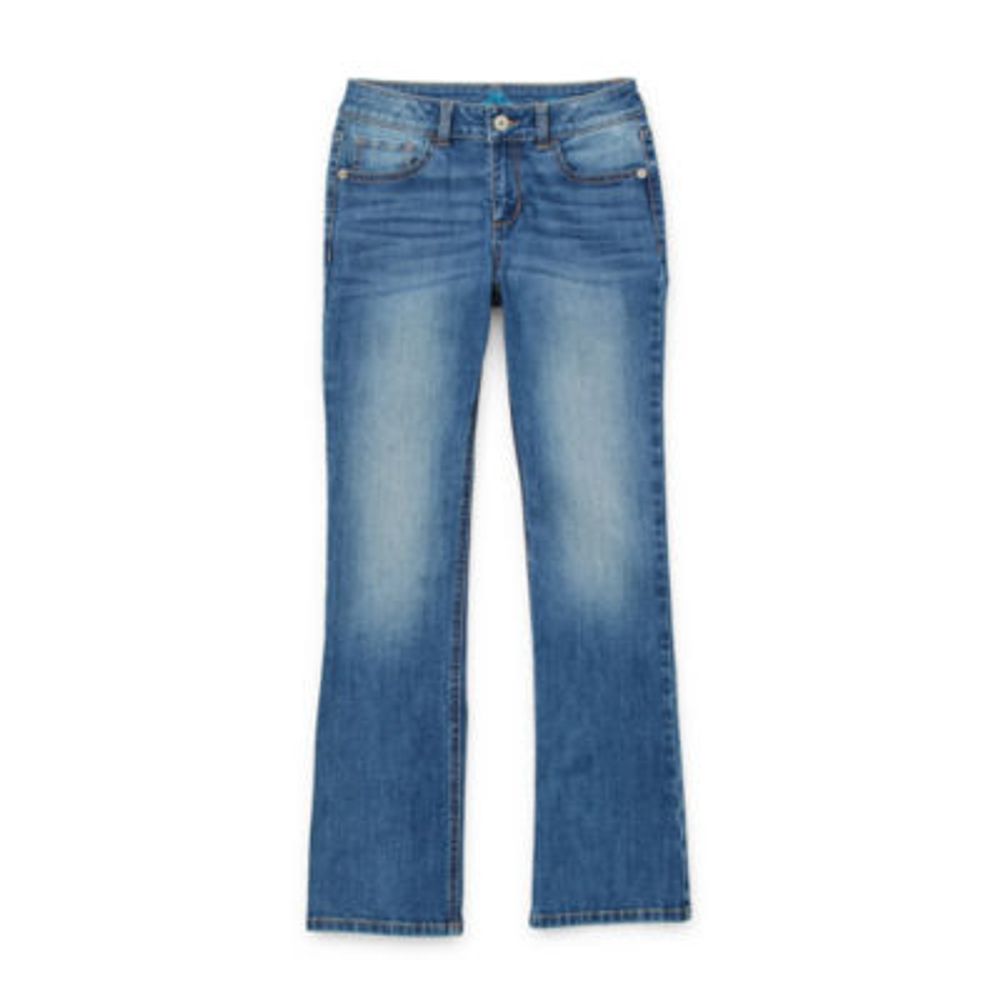 Thereabouts Little & Big Kid Girls Adjustable Waist Stretch Fabric Superflex Mid Rise Regular Fit Bootcut Jean