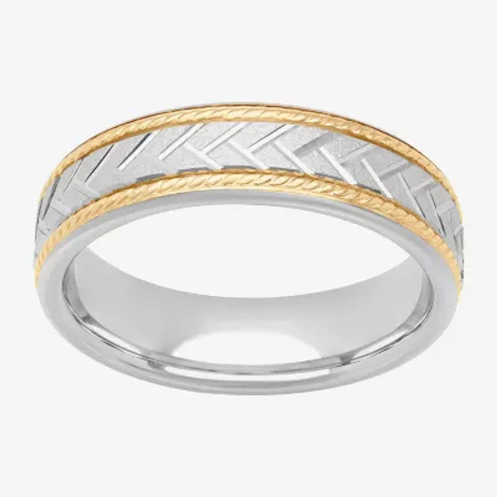 Mens 6MM Sterling Silver Wedding Band