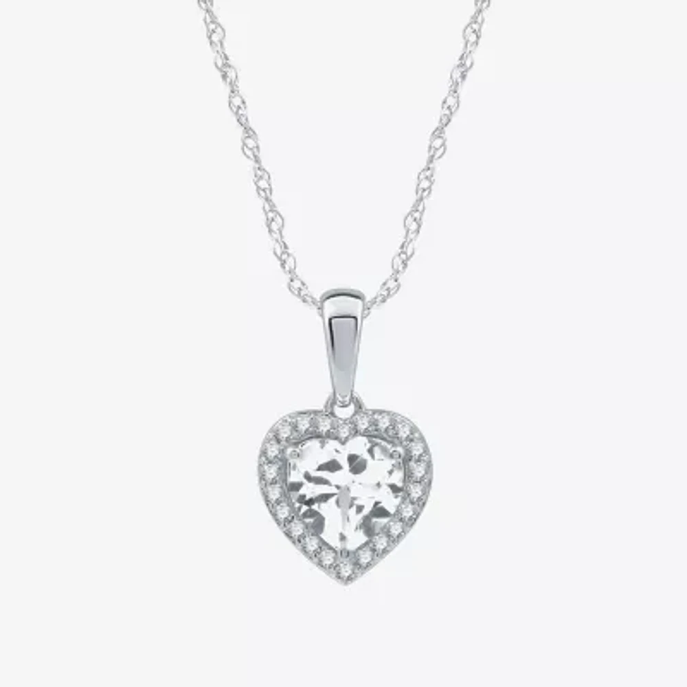 Yes, Please! Womens Lab Created White Sapphire Sterling Silver Heart 2-pc. Jewelry Set