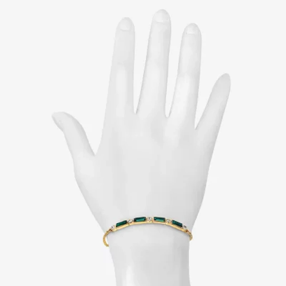 Bijoux Bar Delicates Gold Tone Womens Glass Round Bolo Bracelet