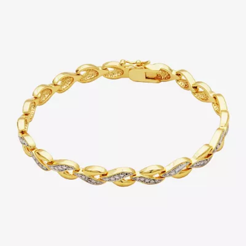 Sparkle Allure Womens Natural Diamond Accent 18K Gold Over Brass 7.25 Inch Tennis Bracelet