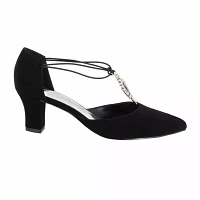 Easy Street Moonlight Womens Pointed Cone Heel Pumps