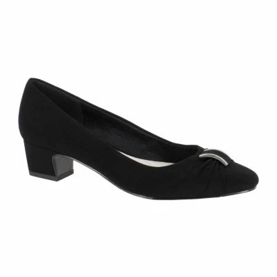 Easy Street Eloise Womens Round Block Heel Pumps