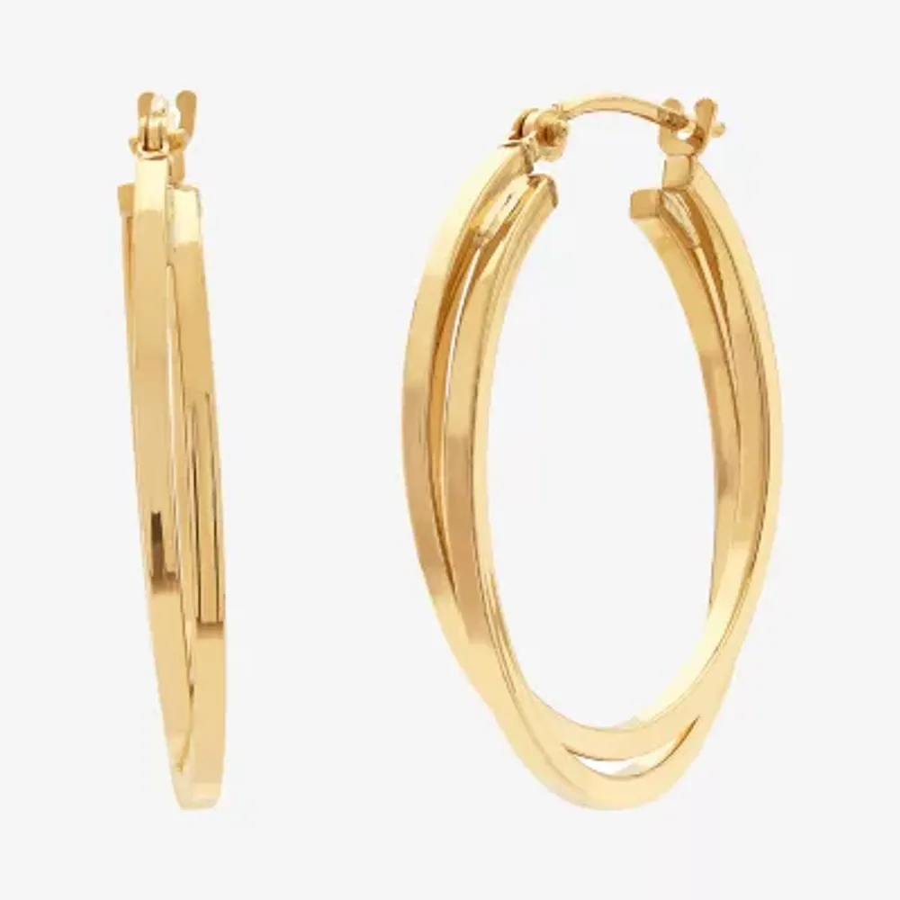 Womens 14K Gold 27.5mm Hoop Earrings