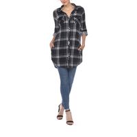 White Mark Womens Long Sleeve Roll Tab Regular Fit Button-Down Shirt