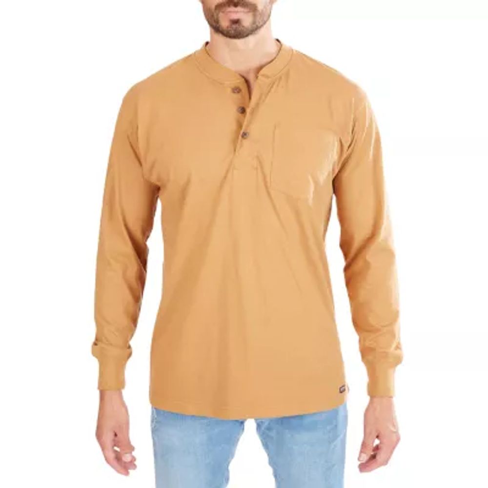 Smiths Workwear Mens Long Sleeve Regular Fit Henley Shirt