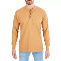 Smiths Workwear Mens Long Sleeve Regular Fit Henley Shirt
