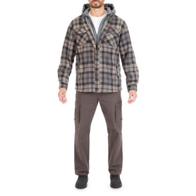 Smiths Workwear Sherpa Microfleece Mens Hooded Shirt Jacket