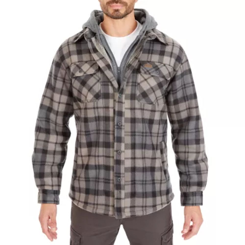 Smiths Workwear Sherpa Microfleece Mens Hooded Shirt Jacket