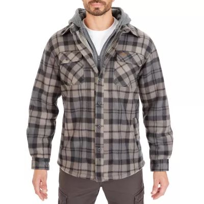 Smiths Workwear Sherpa Microfleece Mens Hooded Shirt Jacket