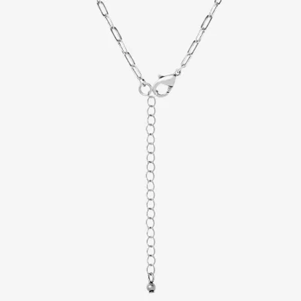 JS Jessica Simpson Silver Tone Feather Womens Turquoise Alloy 17 Inch Y Necklace