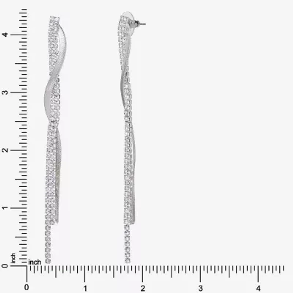 JS Jessica Simpson Silver Tone Womens Glass Drop Earrings