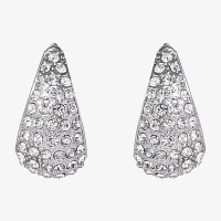 JS Jessica Simpson Silver Tone Womens Glass 29.3mm Hoop Earrings