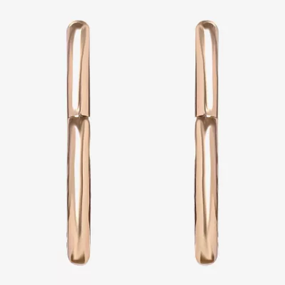 JS Jessica Simpson Gold Tone Womens 42mm Heart Hoop Earrings