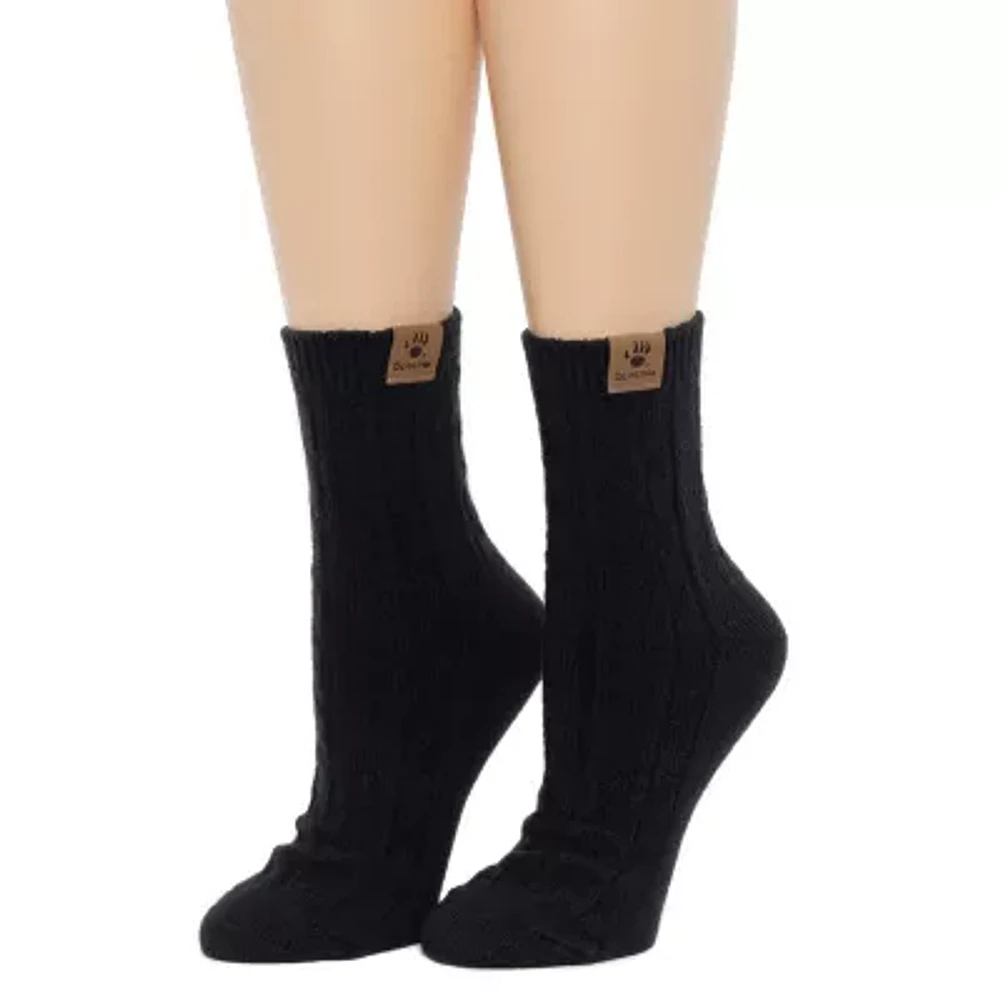 Bearpaw Geo Texture Womens Multi-Pack 2 Pair Quarter Ankle Socks