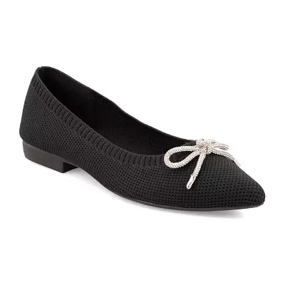 Mia Amore Malinne Womens Pointed Closed Toe Ballet Flats
