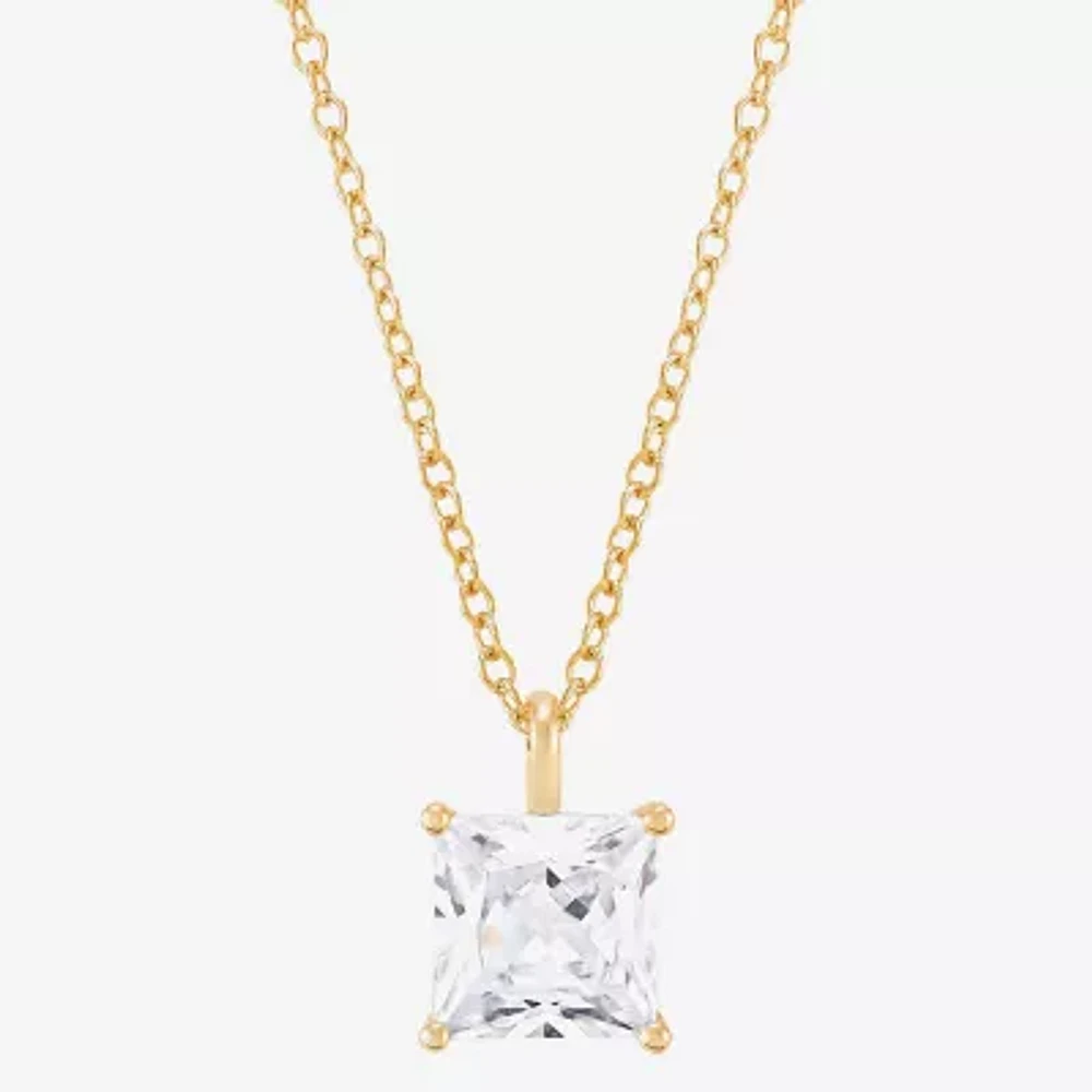 2 CT. Lab-Grown (H-I / Si1-Si2) Diamond 14K Gold Princess-cut Pendant Necklace