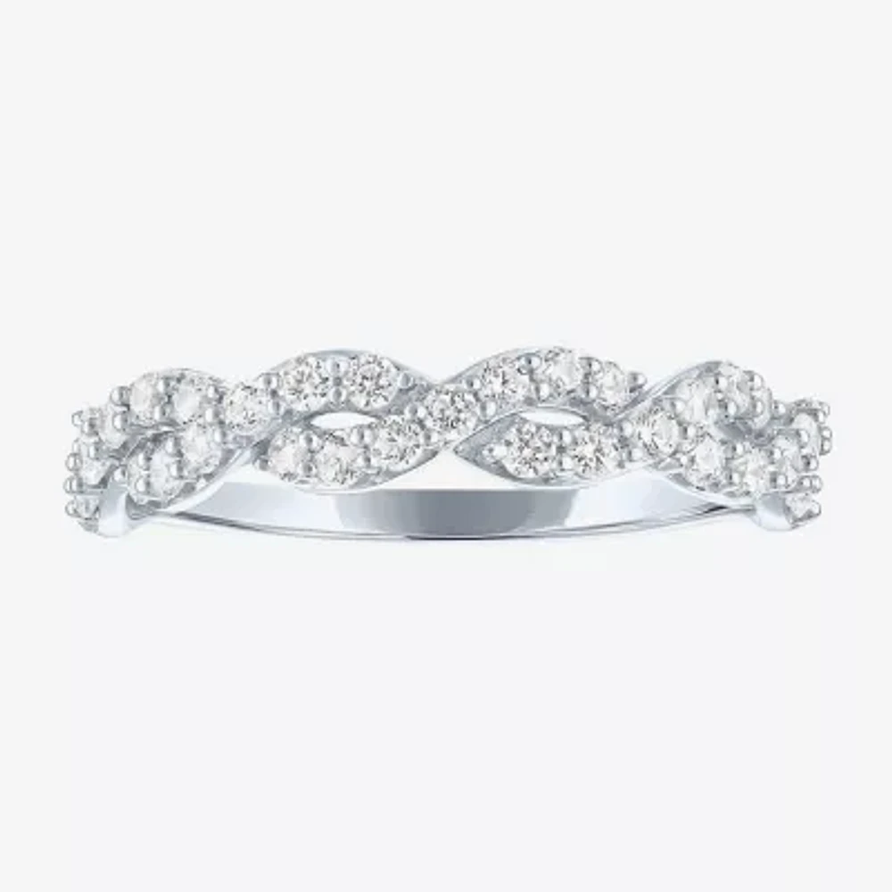 (G-H / I1-I2) Womens 1/2 CT. T.W. Lab Grown White Diamond 10K Gold Wedding Band