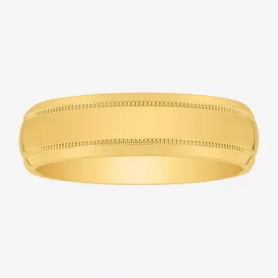 Mens 6MM 14K Gold Over Silver Wedding Band