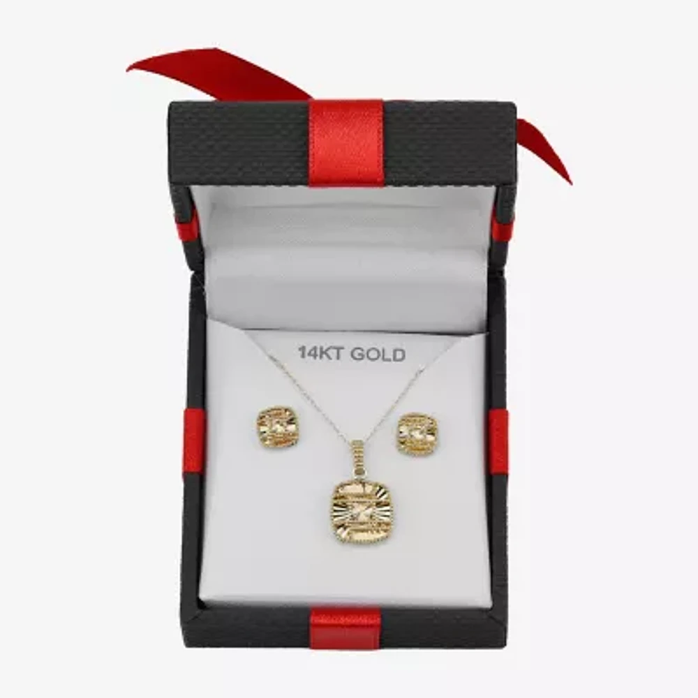 Womens 14K Gold Square 2-pc. Jewelry Set