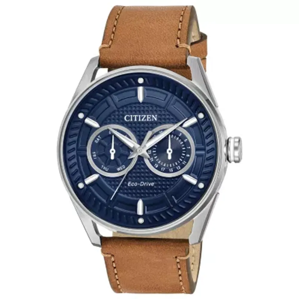 Citizen Citizen Eco-Drive Mens Brown Leather Strap Watch Bu4020-01l