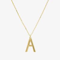 Sparkle Allure Initial Womens 14K Gold Over Brass 16 Inch Pendant Necklace