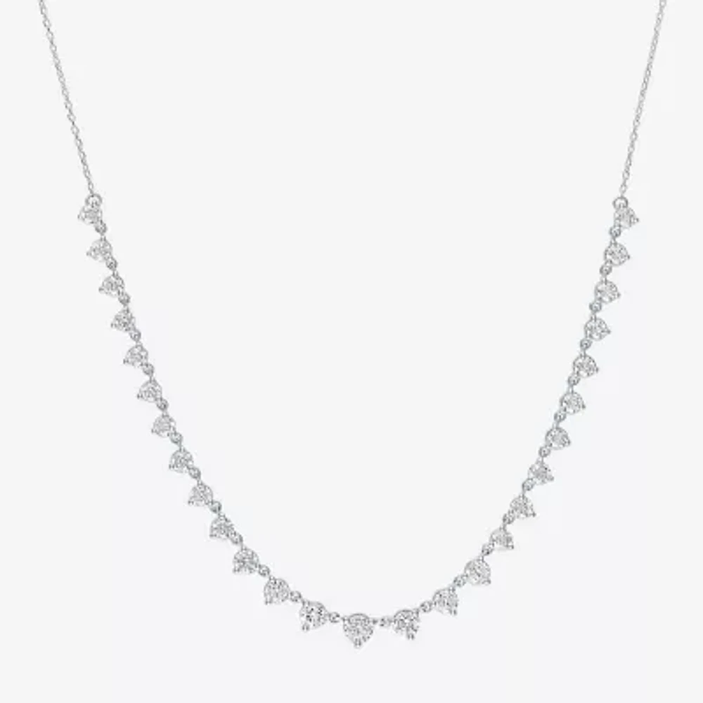 Diamond Addiction (G-H / Si2-I1) Womens White Diamond 14K Gold 18 Inch Tennis Necklace