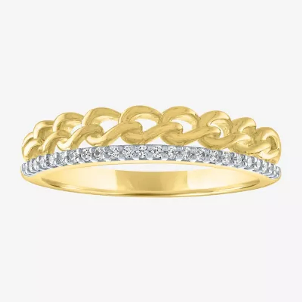 Diamond Addiction (G-H / Si2-I1) Womens 1/10 CT. T.W. Lab Grown White 14K Gold Over Silver Sterling Band