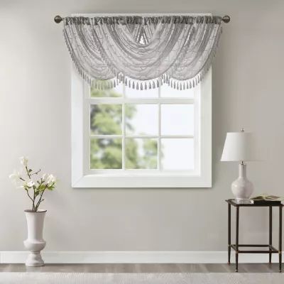 Madison Park Iris 38"W X 46"L Rod Pocket Waterfall Valance