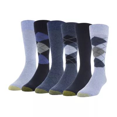 Gold Toe Campbell Mens 6 Pair Crew Socks
