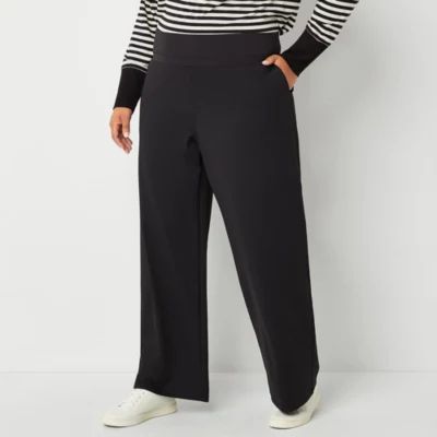 Stylus-Plus Womens High Rise Wide Leg Pull-On Pant