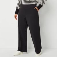 Stylus Womens Wide Leg High Rise Regular Fit Plus Pull-On Pant